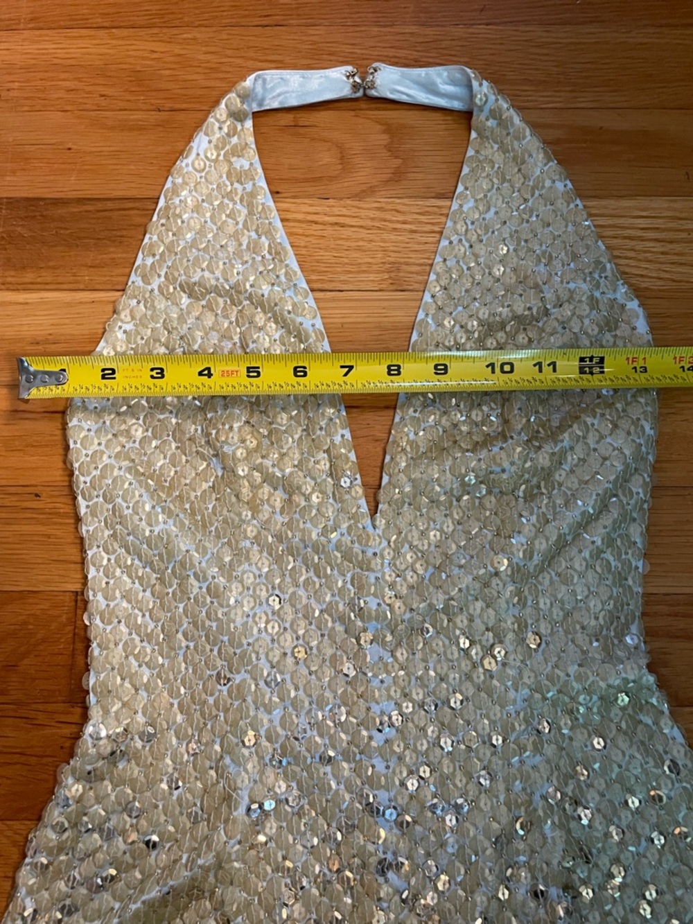 Jovani Sequin Gown, vintage, glamorous XS  Hollywood Halter flaws* - Picture 10 of 17